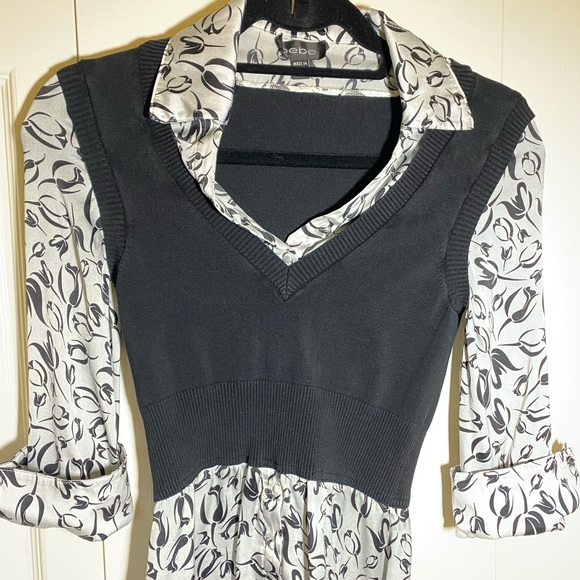 Bebe Knitted Vest and Silk Top - Picture 3 of 5